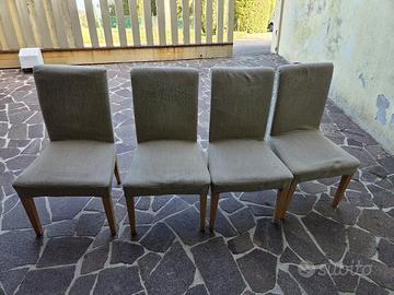 Sedie imbottite da salotto con struttura in legno