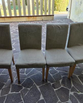 Sedie imbottite da salotto con struttura in legno