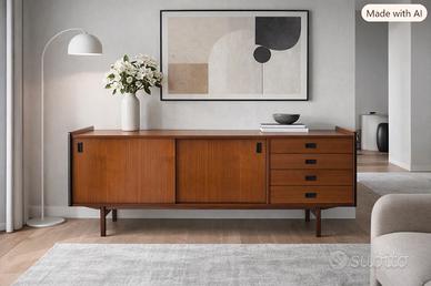 Sideboard in teak anni 60 stile scandinavo
