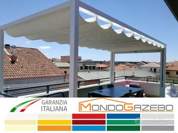 Pergola 4x4 tettoia fissa gazebo acciaio pompeiana