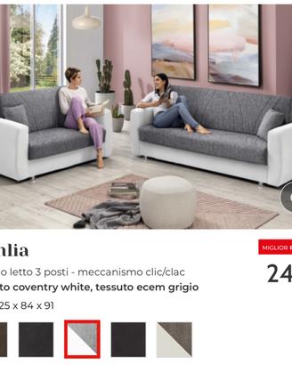 Divano letto clic clac mondo convenienza