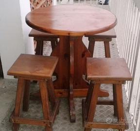Tavoli  legno e sgabelli (separabili,  piu' pz.)  