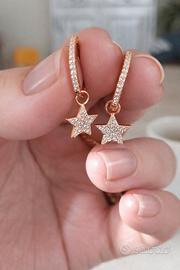 orecchini  in argento 925 stella pendente