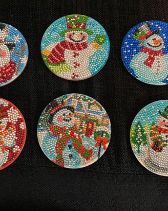 Set Sottobicchieri Natalizi Ornamentati a Mano