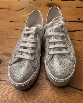 Superga Argento con zeppa