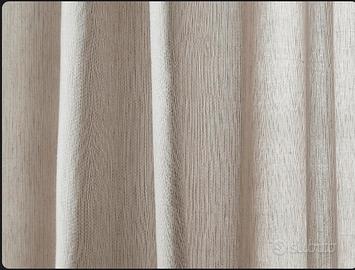 Tende 140 x 260 cm in Cotone e Lino a righe Beige 