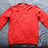 Maglione donna scollo a V Pull Love tg S/42 rosso