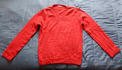 Maglione donna scollo a V Pull Love tg S/42 rosso