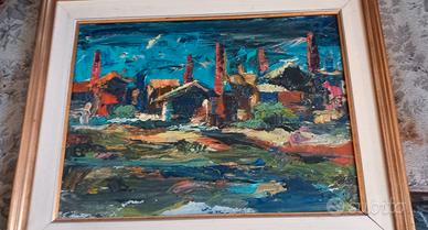 Quadro olio su cartoncino Biagio Biasi