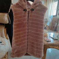 gilet pelliccia rosa tg u