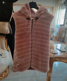 gilet pelliccia rosa tg u