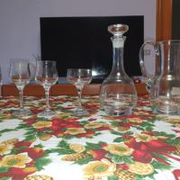 Set bicchieri caraffa e bottiglia liquore in crist