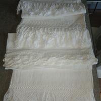 4 asciugamani  di lino con merletto all uncinetto