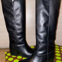 Stivale alto pelle vera