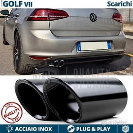 2 TERMINALI di Scarico VW GOLF 7 Acciaio INOX Nero