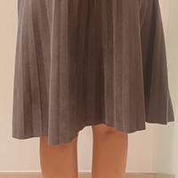 Gonna plissettata scamosciata/suede