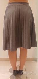 Gonna plissettata scamosciata/suede