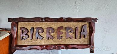 INSEGNA BIRRERIA LEGNO VINTAGE BIRRA MODERNARIATO