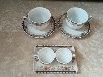 Servizio 2 tazze da te e 2 tazzine da caffè
