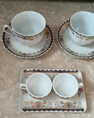 Servizio 2 tazze da te e 2 tazzine da caffè