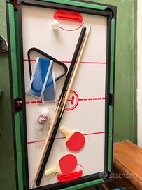 Calcetto 5 in 1 con biliardo, ping pong e hockey