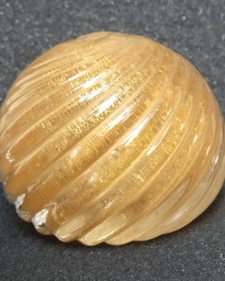 decorazione  vetro di Murano  spirale foglia oro