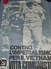 manifesto Elettorale anni 70 p.c.i. guerra Vietnam