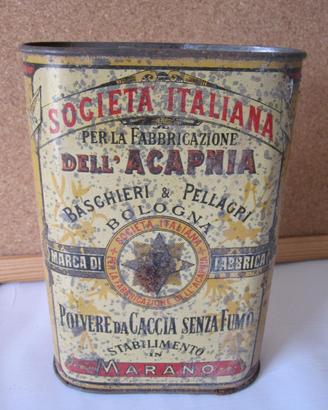 Scatola in latta antica polvere da caccia vintage