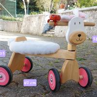 Triciclo cavalcabile legno peluchoso