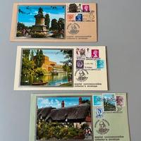 Tre buste con francobolli Shakespeare 1985