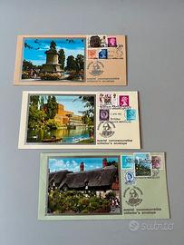 Tre buste con francobolli Shakespeare 1985