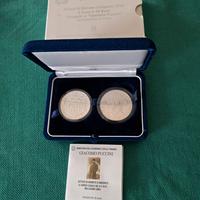 Dittico  FDC  da 5 + 10 euro  d'argento di Puccini