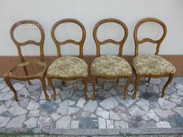 N° 4 sedie in noce