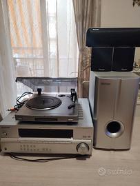 Sistema audio/video Pioneer 5.1 e giradischi Sony