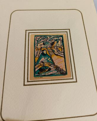 Cromolitografia con cornice oro 23 kt