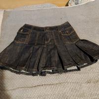 minigonna in denim a pieghe 