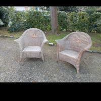 poltrone in vimini per giardino, terrazzo, balcone