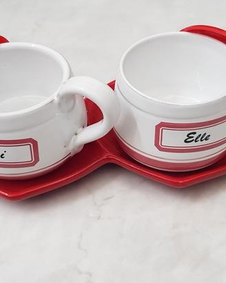 Set mug con vassoio 