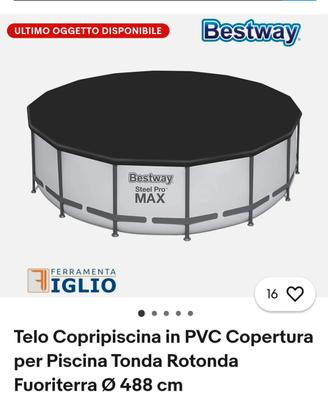 telo piscina tonda 4x4  