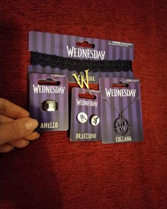 Set gioielli Wednesday collane orecchini anello 
