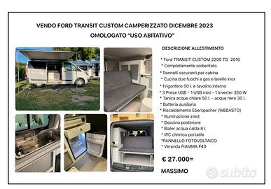Van ford transit camperizzato dic 2023