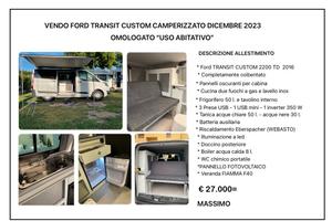 Van ford transit camperizzato dic 2023