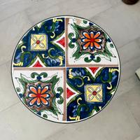 Set 3 tavolini portavaso stile ceramica vietrese