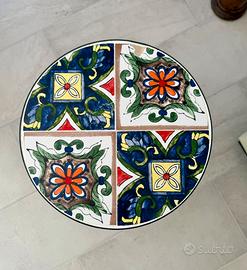 Set 3 tavolini portavaso stile ceramica vietrese