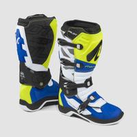 Stivale mx Forma Pilot bianco blu giallo fluo