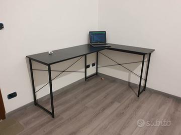 Scrivania ad Angolo Nera per Casa e Ufficio