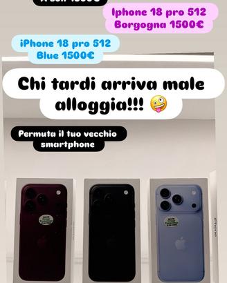 Iphone 18 pro nuovi 256/512gb italia