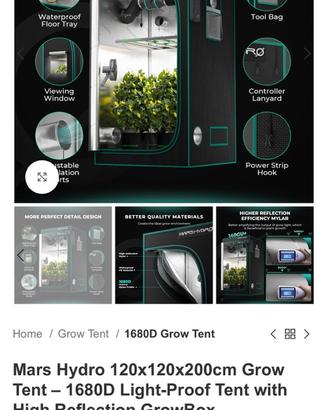 Mars Hydro Grow Tent 120x120x200cm