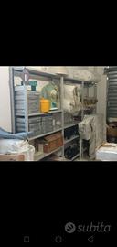 Libreria arredamento ferro smaltata grigio chiaro