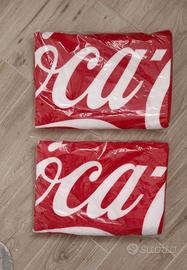 coppia 2 teli mare coca cola asciugamani
